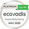 Ecovadis - gold top 5% - sustainability rating janvier 2024